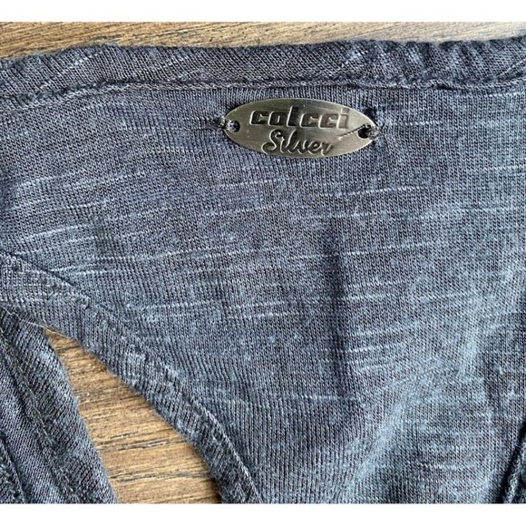 Silver Colcci Grey Knotted Racerback Tank Top Size Small - Picture 7 of 9